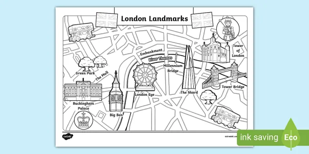 London landmarks louring map