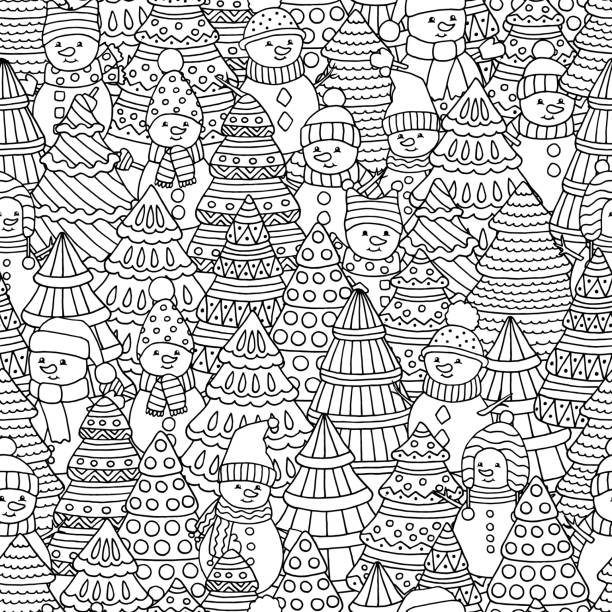 Holiday coloring pages stock illustrations royalty