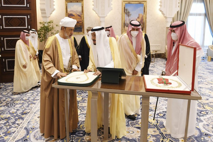 His majesty the sultan and king salman exchange orders