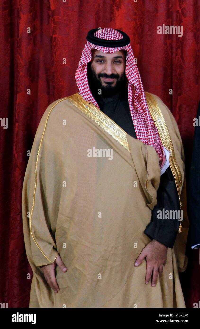 The kings of spain felipe vi and letizia offer a lunch to crown prince of saudi arabia mohammed bin salman bin abdulaziz al saud in the royal palace of madrid photo jose