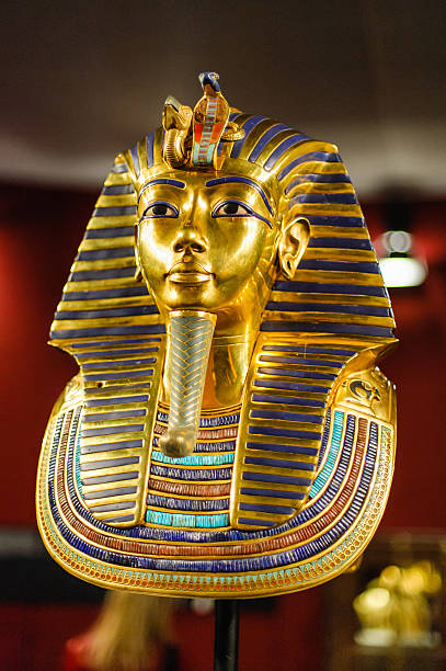 Burial mask of the egyptian pharaoh tutankhamun stock photo