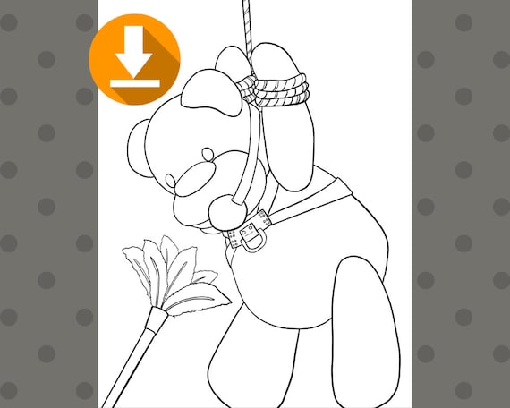 Bdsm bear colouring page downloadable coloring page kinky coloring page