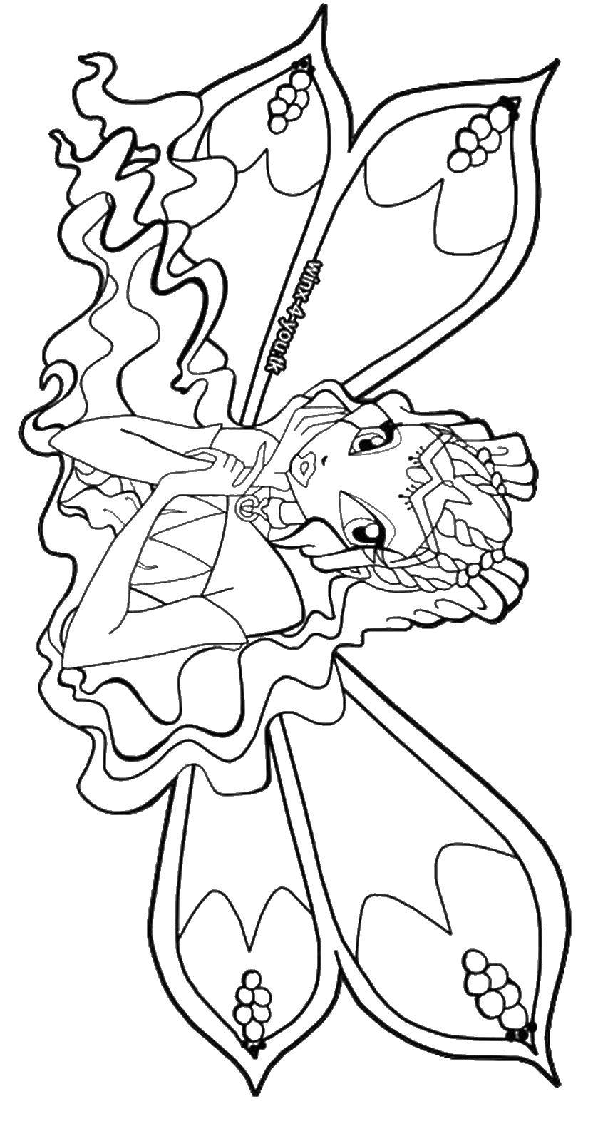 Online coloring pages coloring page kinky layla winx download print coloring page