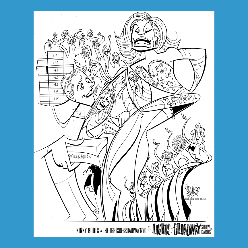 Coloring page six â the lights of broadway show cardsâ