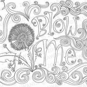 Bite me strawberry adult coloring page wall art gift funny