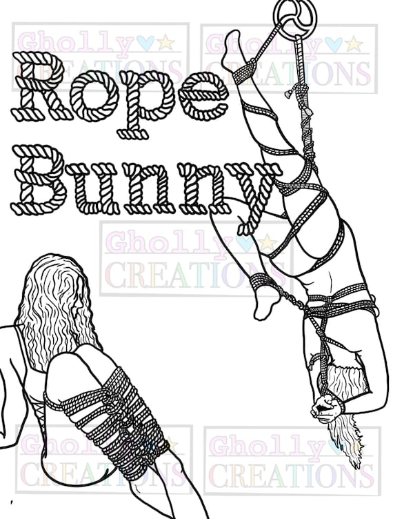 Rope bunny adultbdsmkink coloring page
