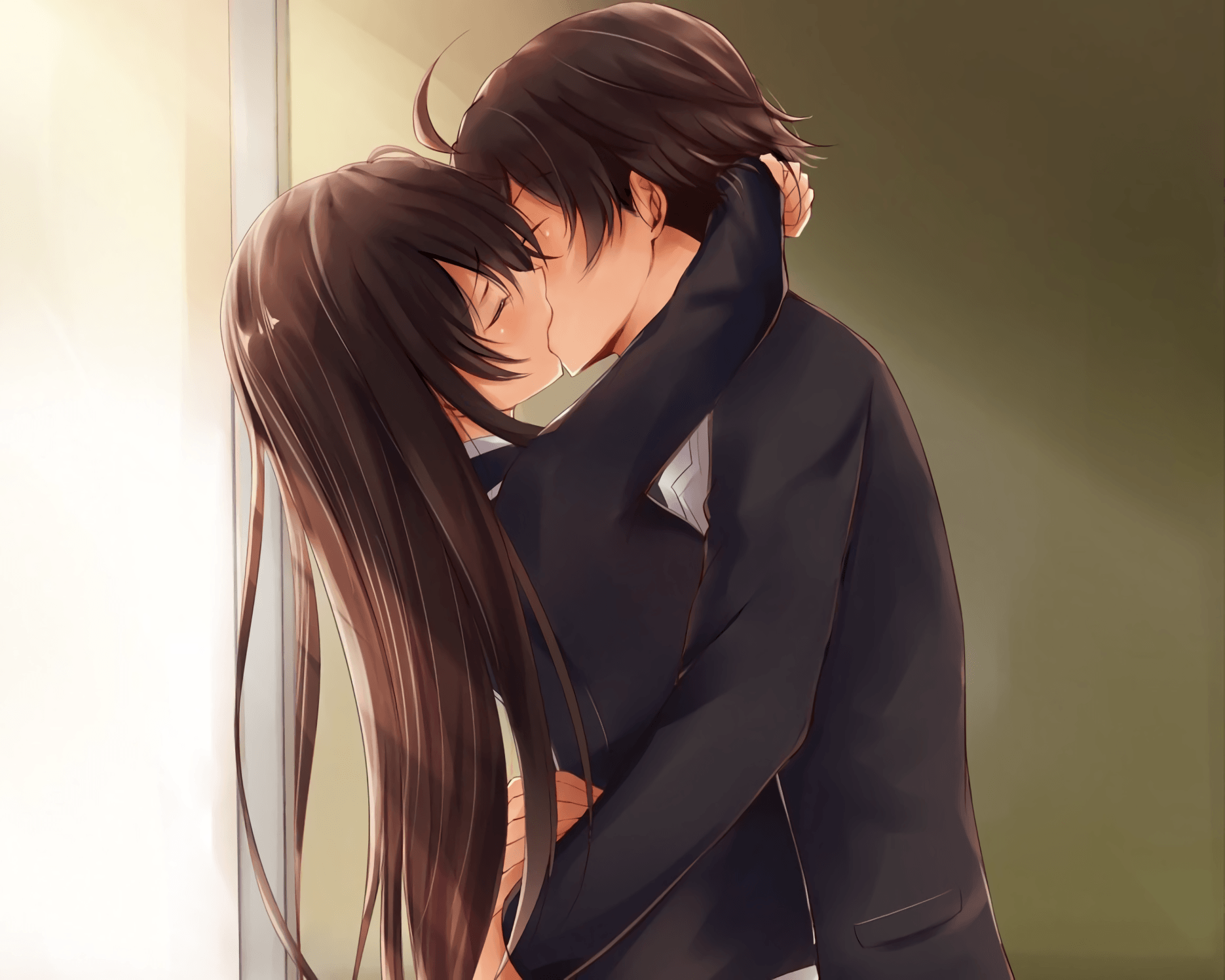 Anime romance kiss wallpapers