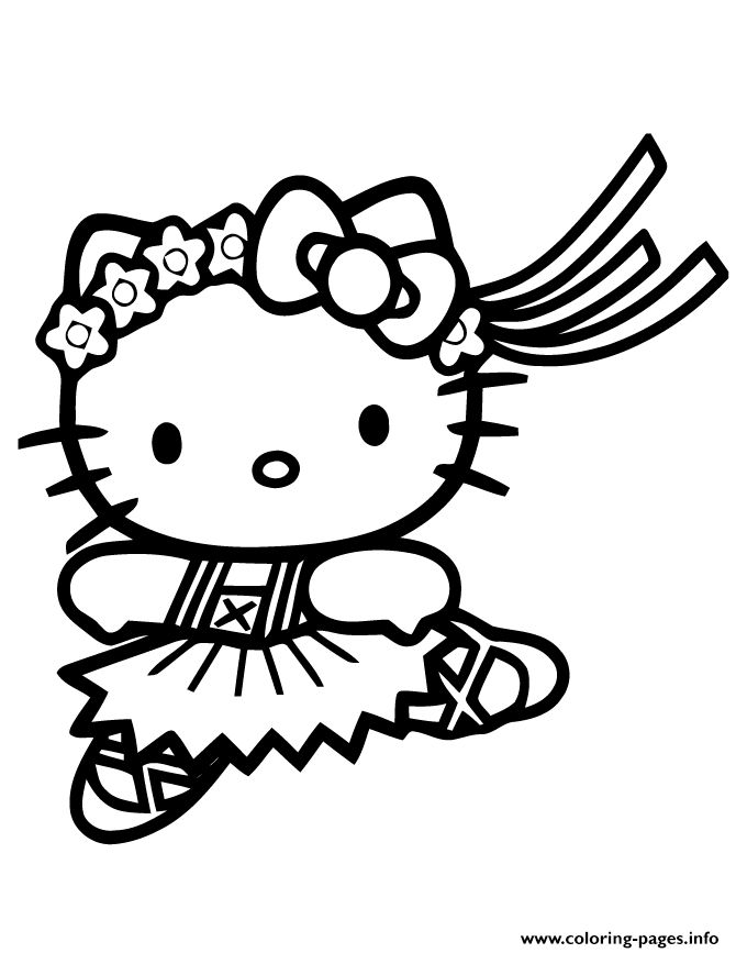 Print cute hello kitty ballet coloring pages hello kitty kis mãlarbãcker