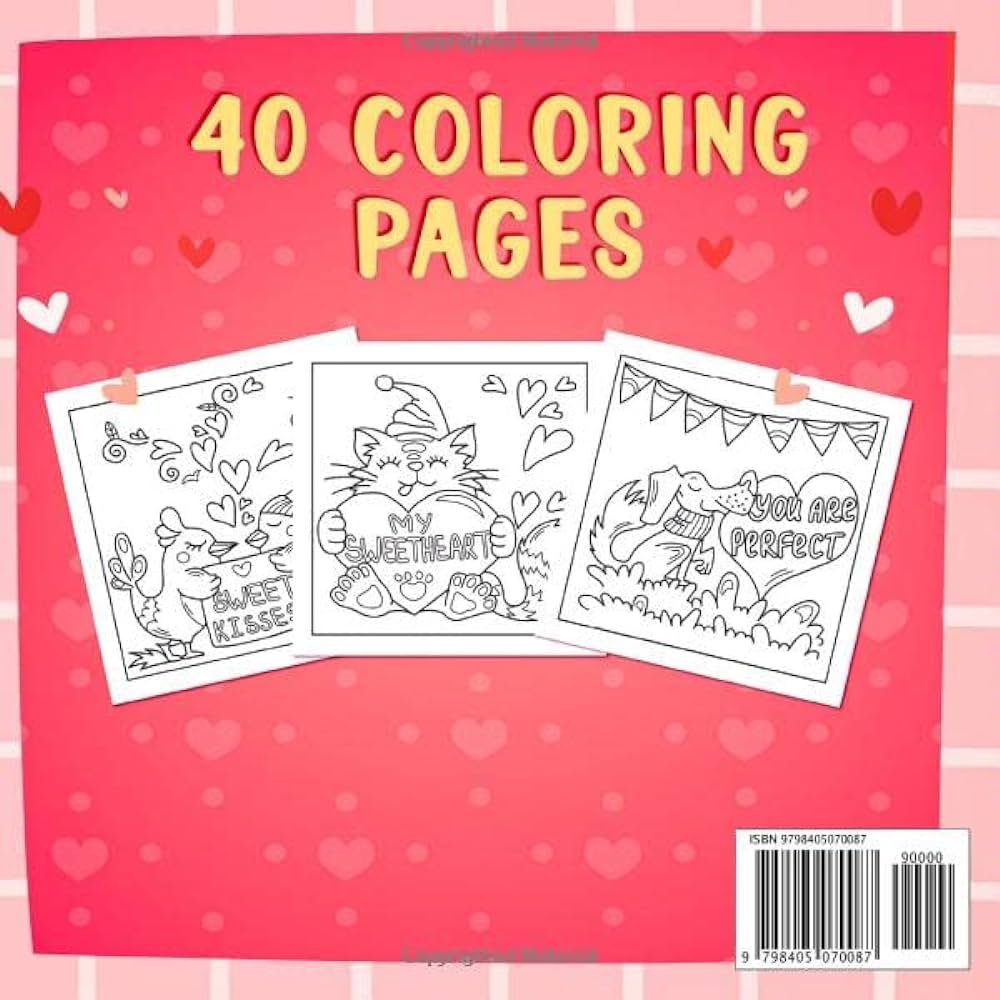 Valentines day coloring book for kids ages