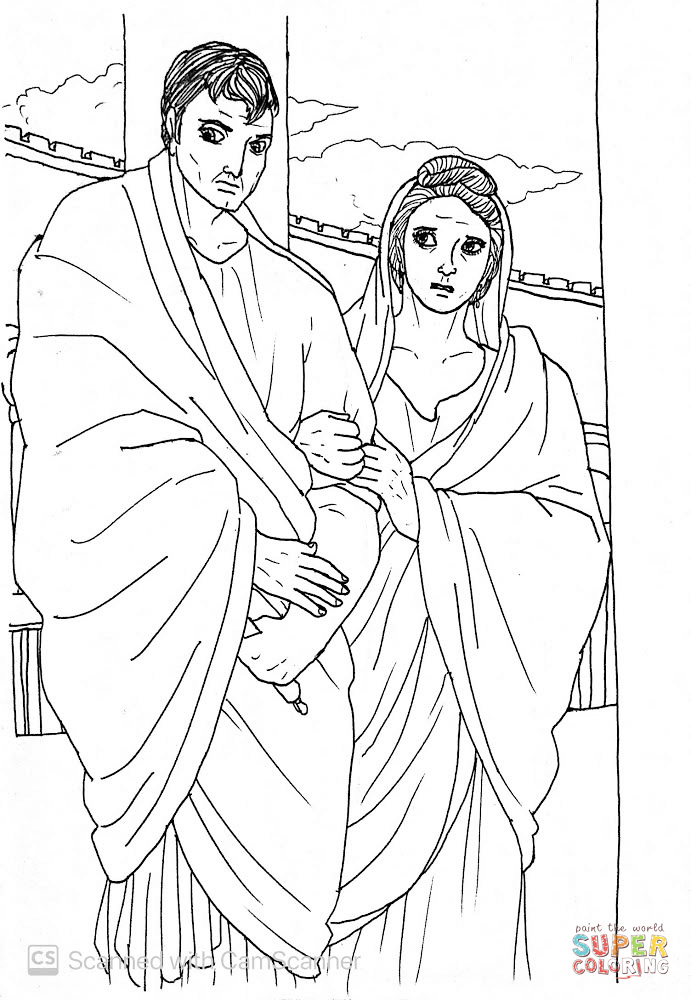 The wife saying that pilate should have nothing to do with jesus coloring page free printable coloring pages