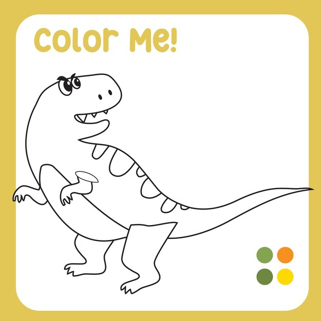 Premium vector educational printable worksheet coloring dinosaur worksheet for children vector file