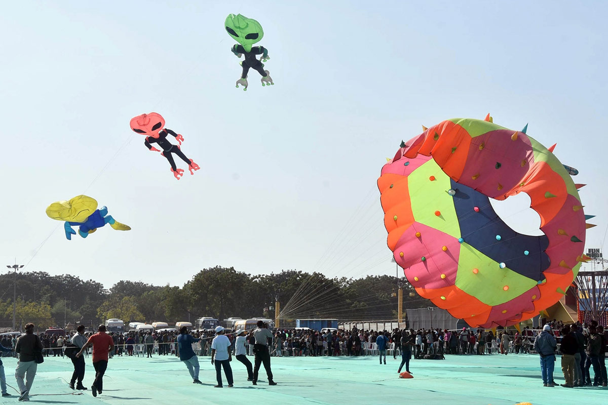International kite festival pics and images international kite festival in gujarat colourful kites soar in sky celebrating uttarayan latest photos images galleries