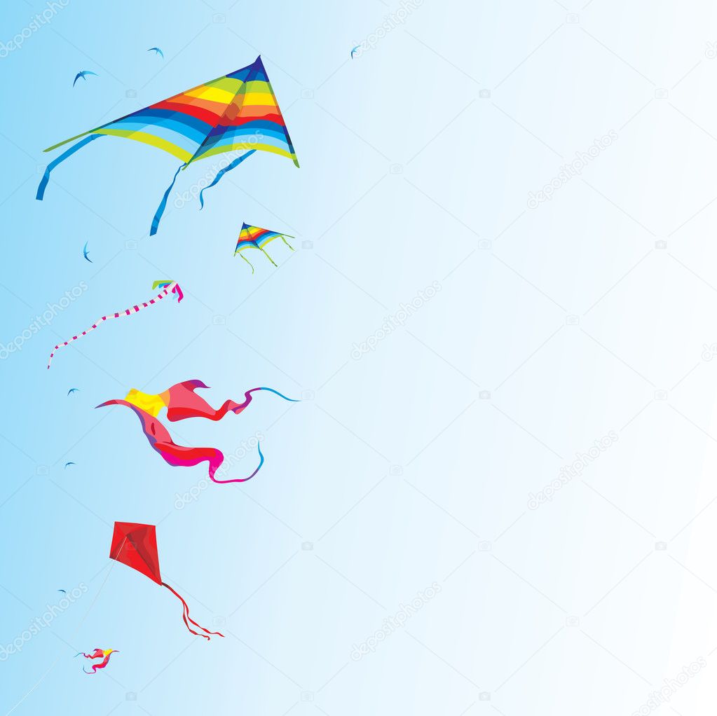 Kite festival background stock vector image by erinvilar