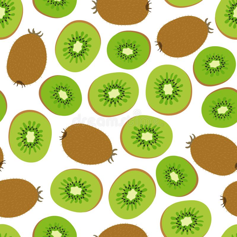 Kiwi fruit seamless pattern fashion design food print for kitchen tablecloth curtain or dishcloth stock vector