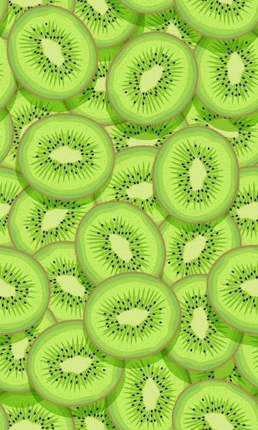 Premium vector seamless pattern fruit kiwi piece overlapping with shadow fruit wallpaper kiwi cute simple wallpapers