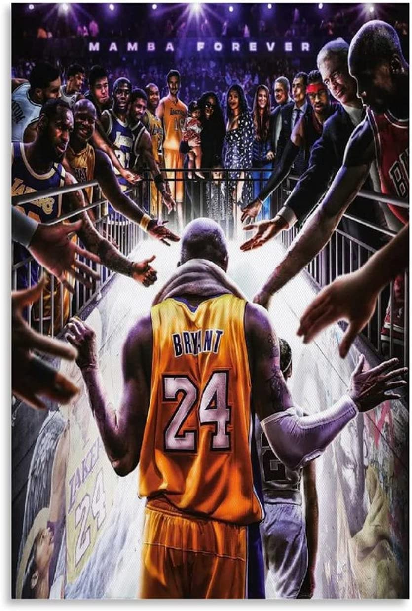 Jinghuan kobe bryant mamba forever basketball fan illustrations wallpaper canvas art poster and wall art picture print morn family bedroom coration poster xcm home kitchen