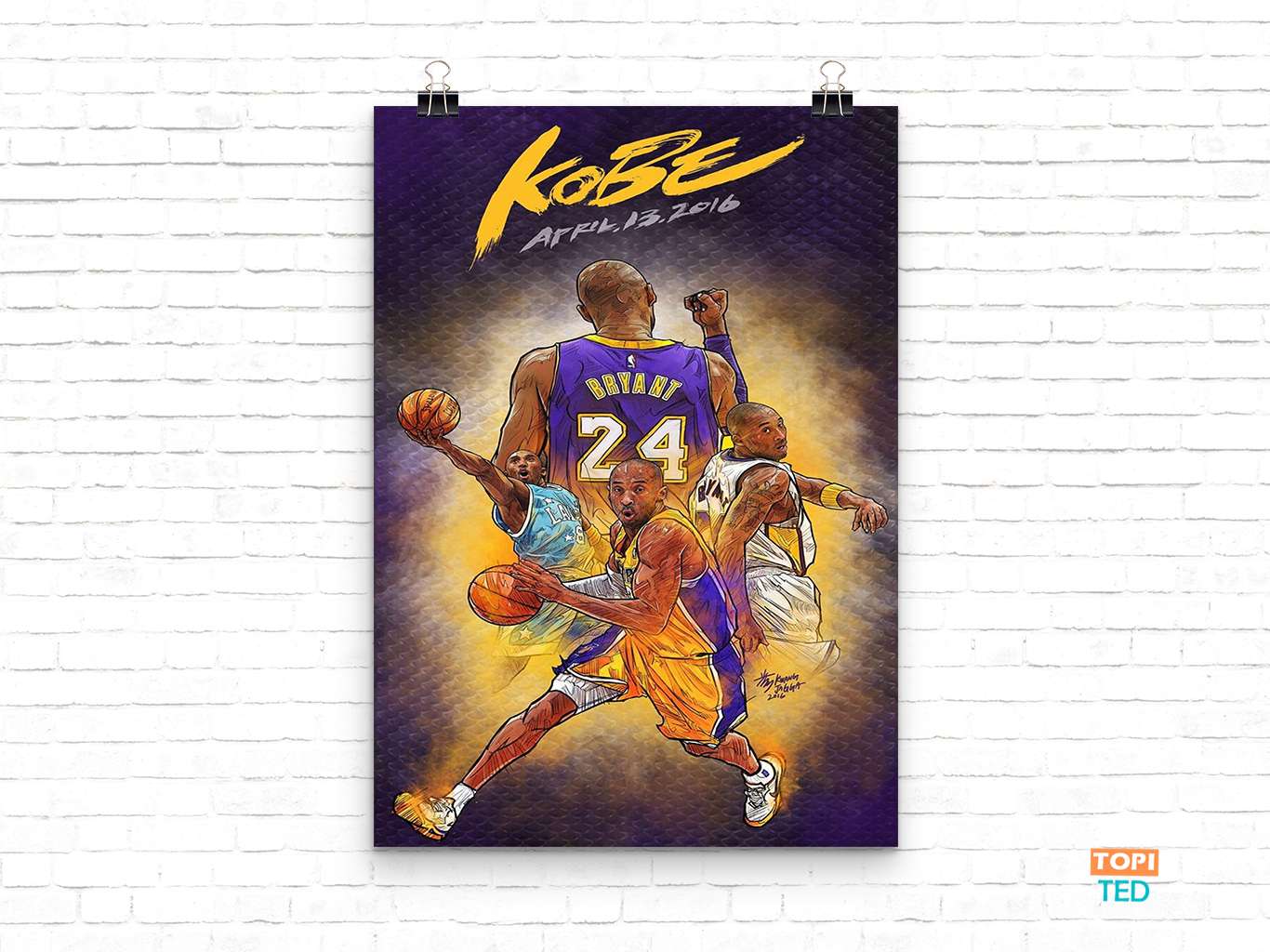Kobe bryant anime wallpapers poster los angeles lakers nba gift for coach basketball