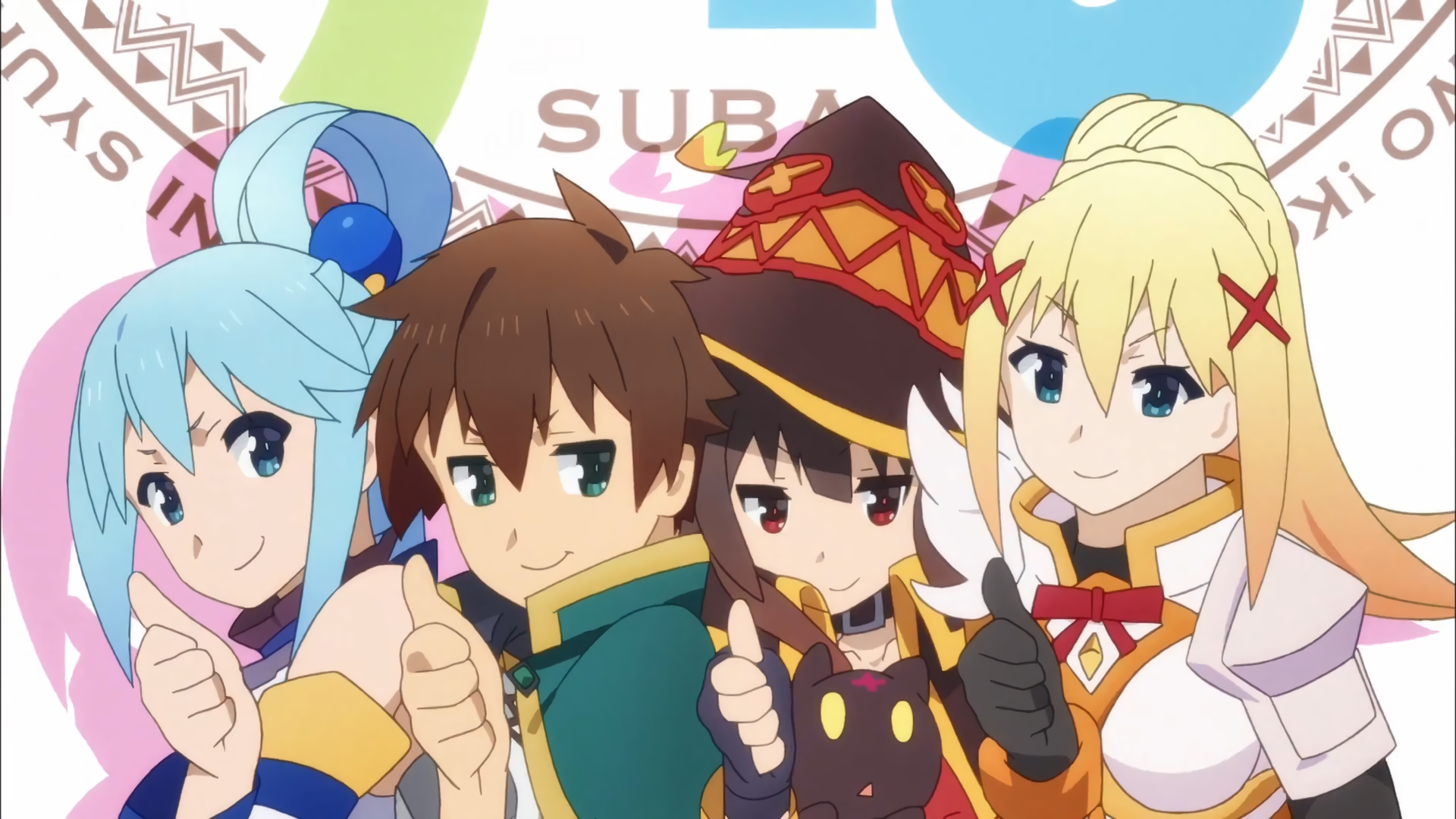 A collection of wallpapers from the konosuba s opening and ending ranime