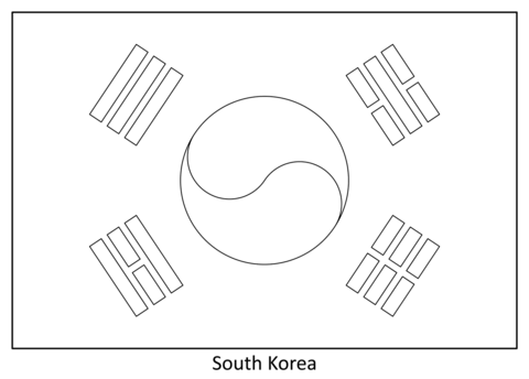 Flag of south korea coloring page free printable coloring pages