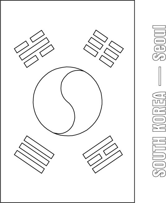 South korea flag coloring download free south korea flag coloring for kids best coloring pages