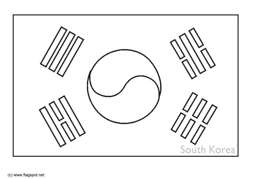 Coloring page flag south korea