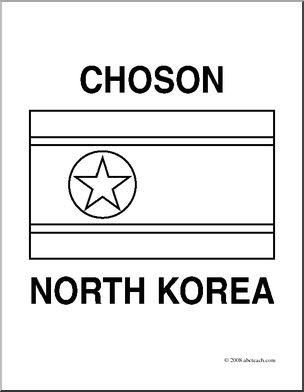 Clip art flags north korea coloring page i