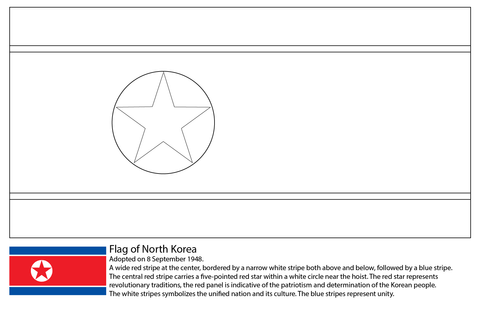 Flag of north korea coloring page free printable coloring pages