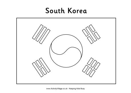 South korea flag coloring page