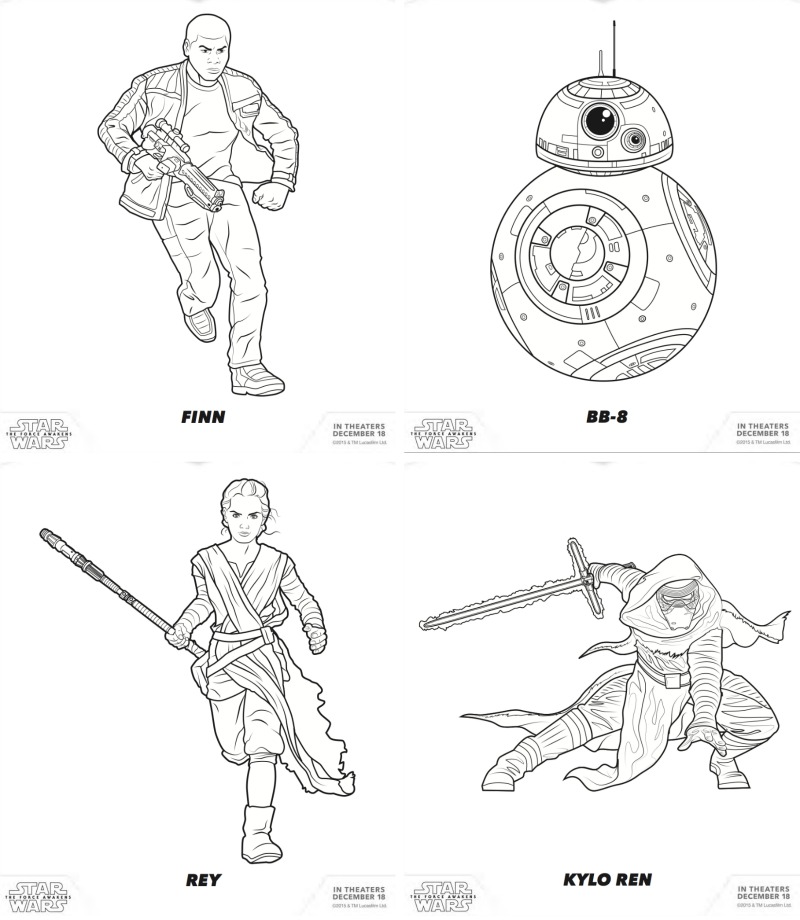 The force awakens star wars free coloring pages for your little jedi