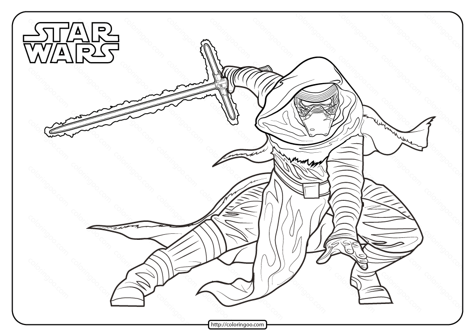 Star wars kylo ren printable coloring page book star wars coloring book star wars drawings coloring pages