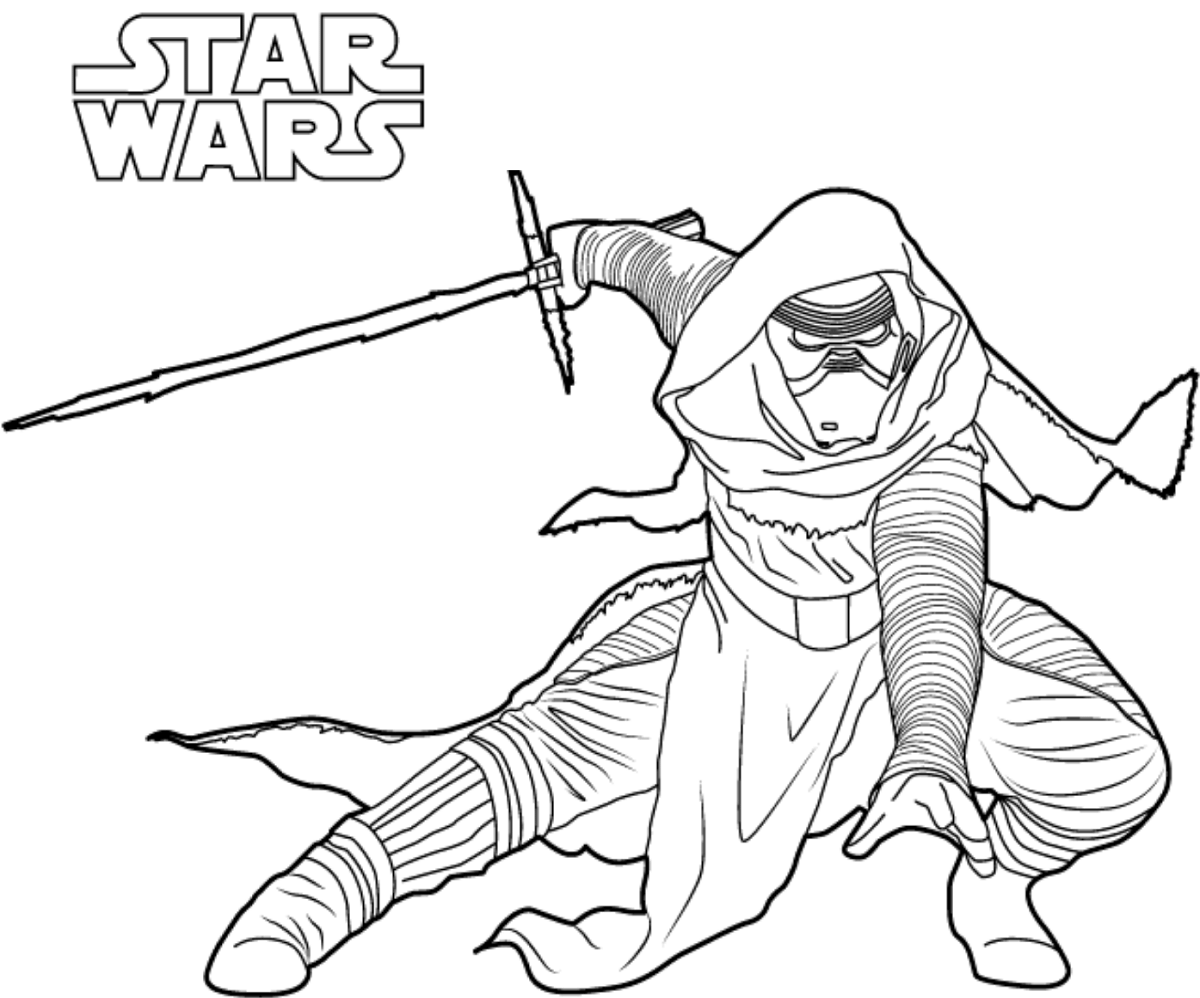 Kylo ren star wars coloring page