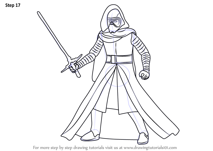 How to draw kylo ren from star wars star wars step by step