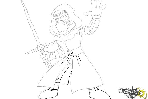 How to draw kylo ren from star wars vii