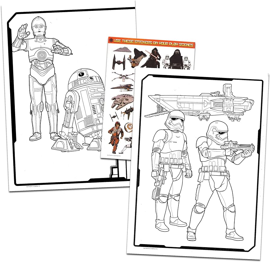 Star wars coloring book bundle star wars the force awakens coloring and activity books featuring kylo ren rey stormtroopers bb