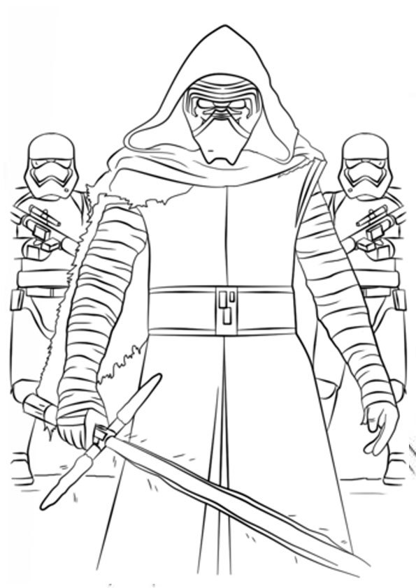 Coloring pages kylo ren starwar coloring page