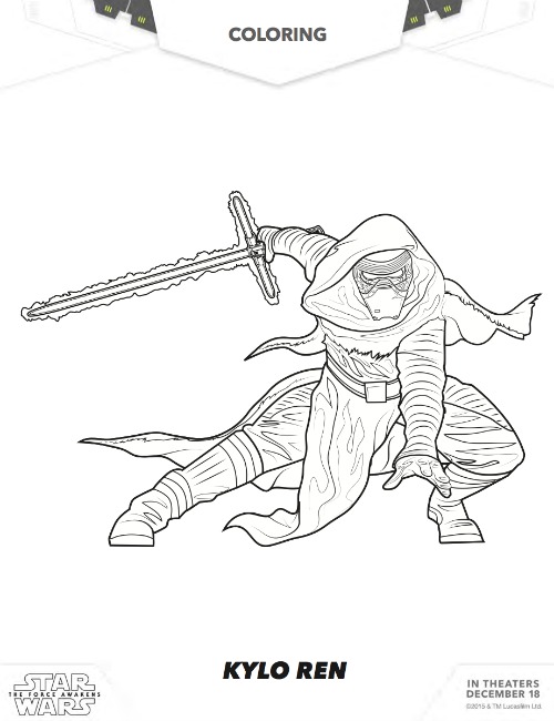 The force awakens star wars free coloring pages for your little jedi