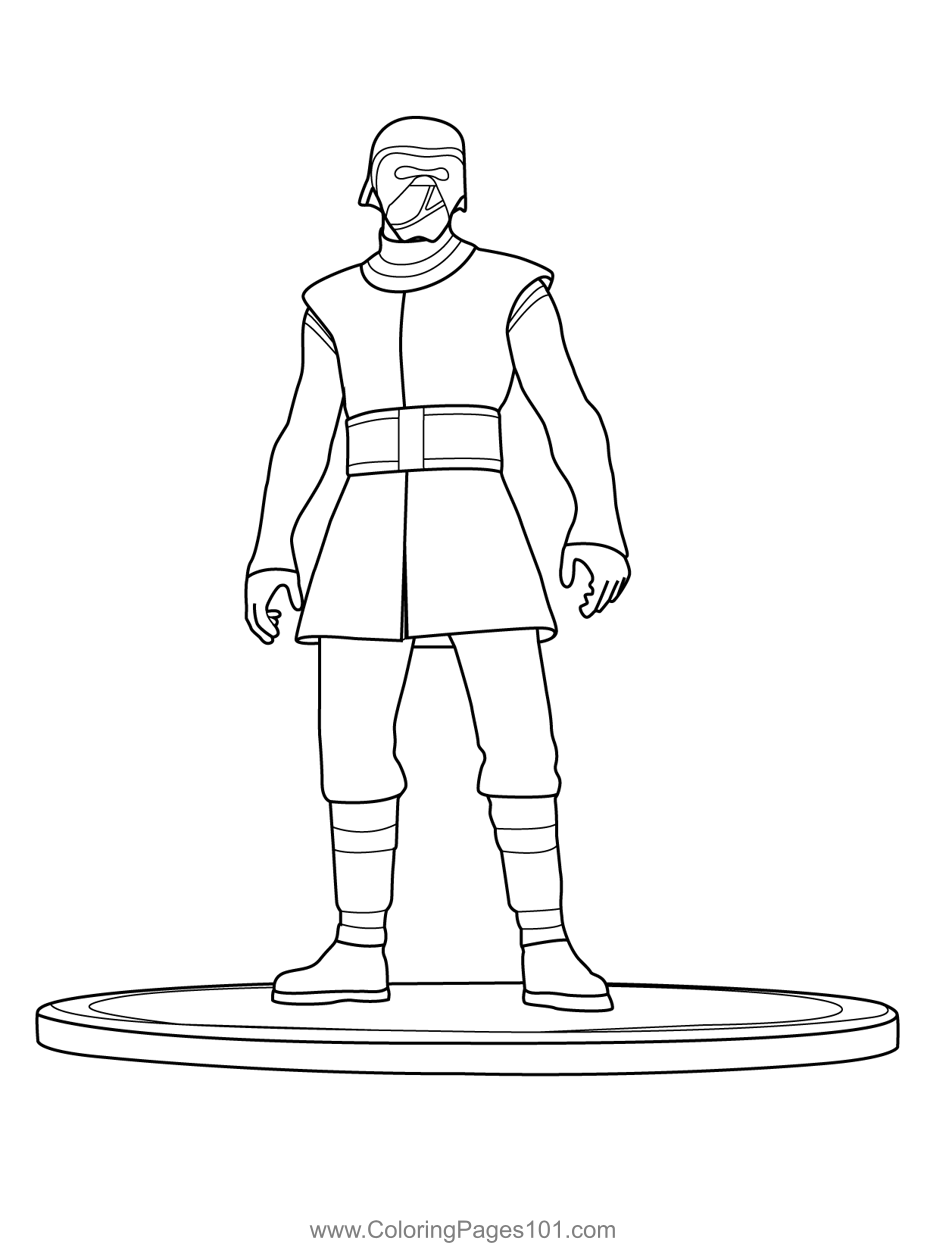 Kylo ren fortnite coloring page for kids