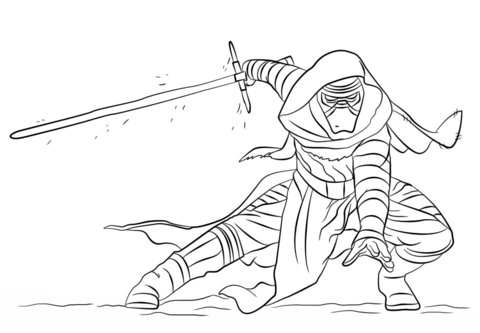 Kylo ren coloring page free printable coloring pages