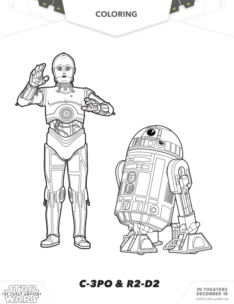 Star wars the force awakens coloring pages and activities