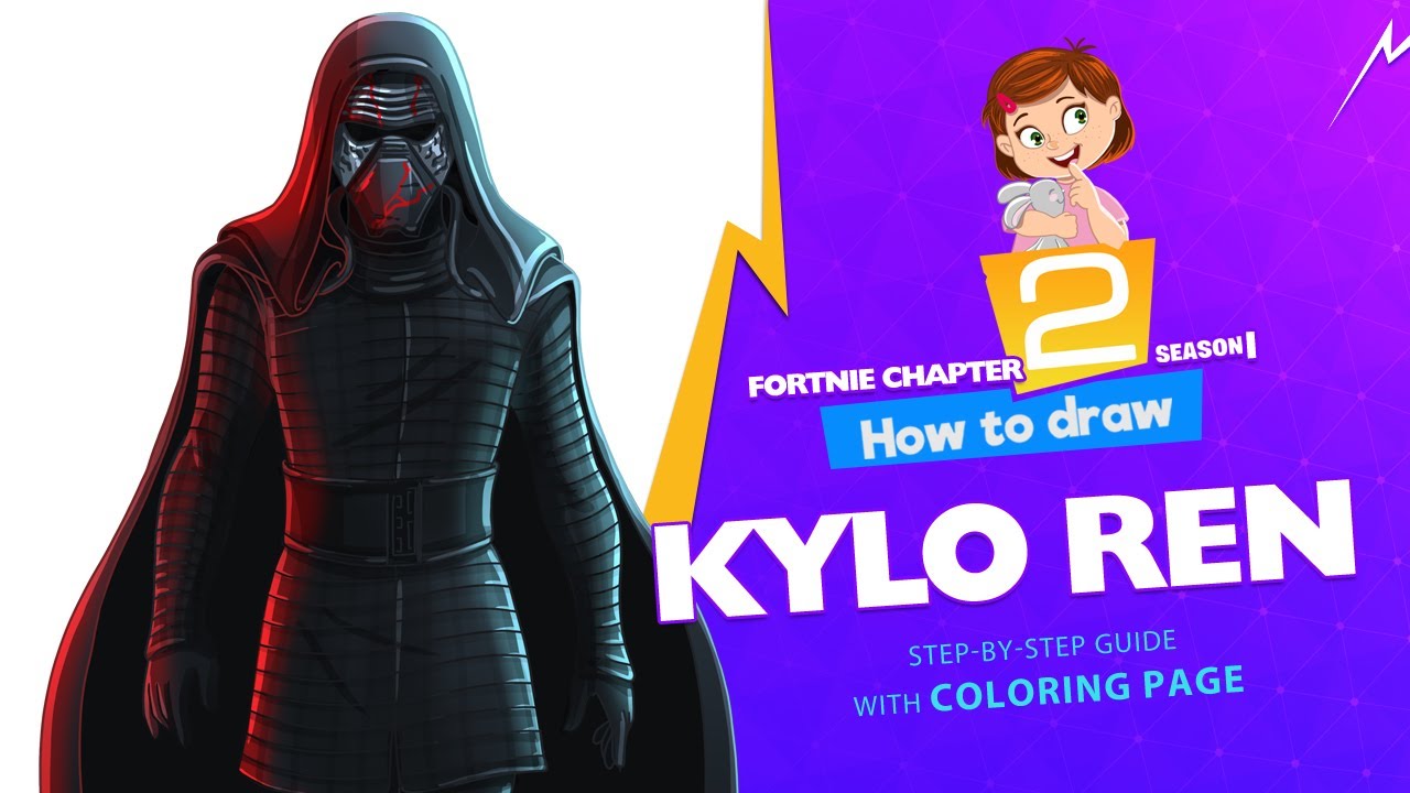 How to draw kylo ren fortnite chapter step
