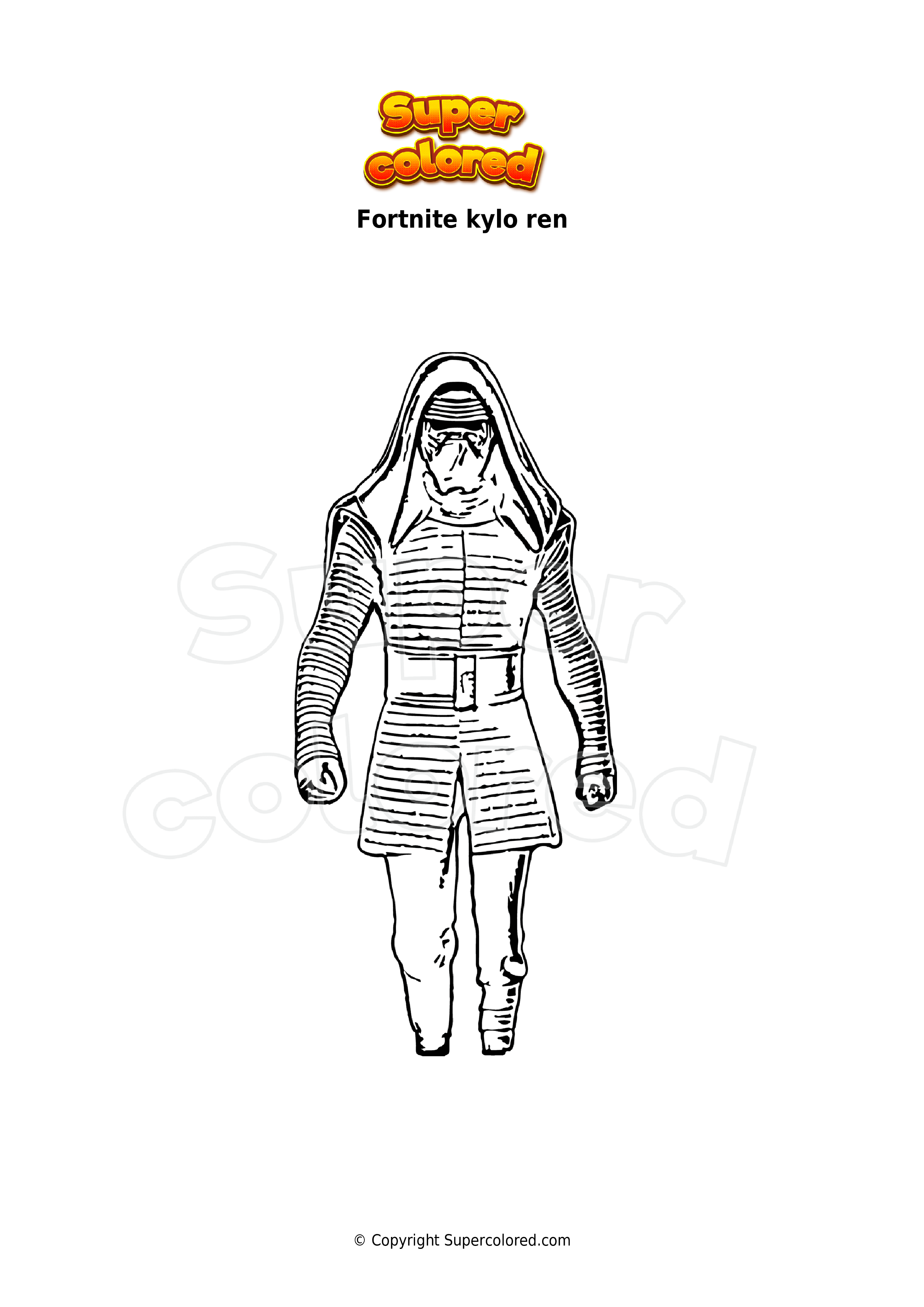 Coloring page fortnite kylo ren