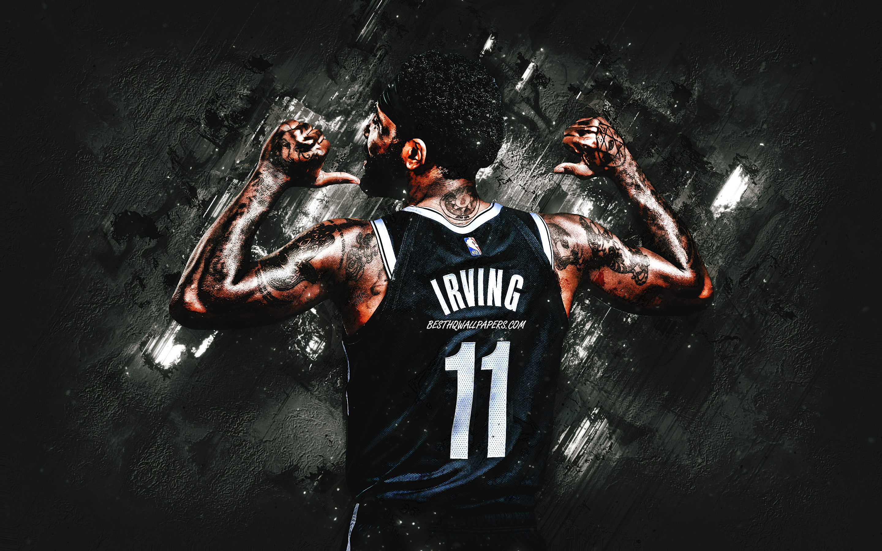 Download wallpapers kyrie irving nba brooklyn nets american basketball player black stone background basketball for desktop with resolution x high quality hd pictures wallpapers