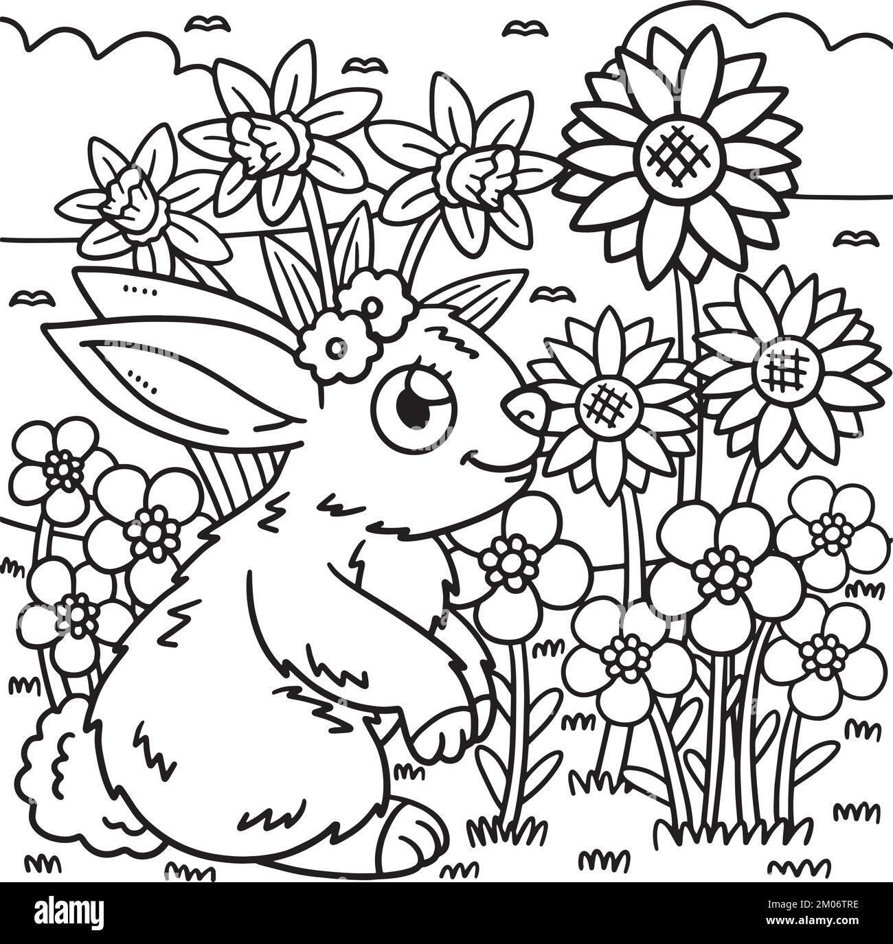 Rabbit line drawing cut out stock images pictures