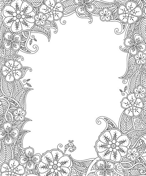 Adult coloring pages flowers stock photos pictures royalty