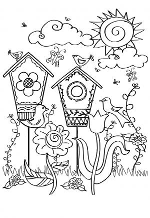 Free printable spring coloring pages for adults and kids