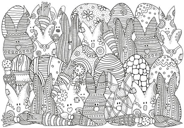 Adult coloring page easter stock photos pictures royalty