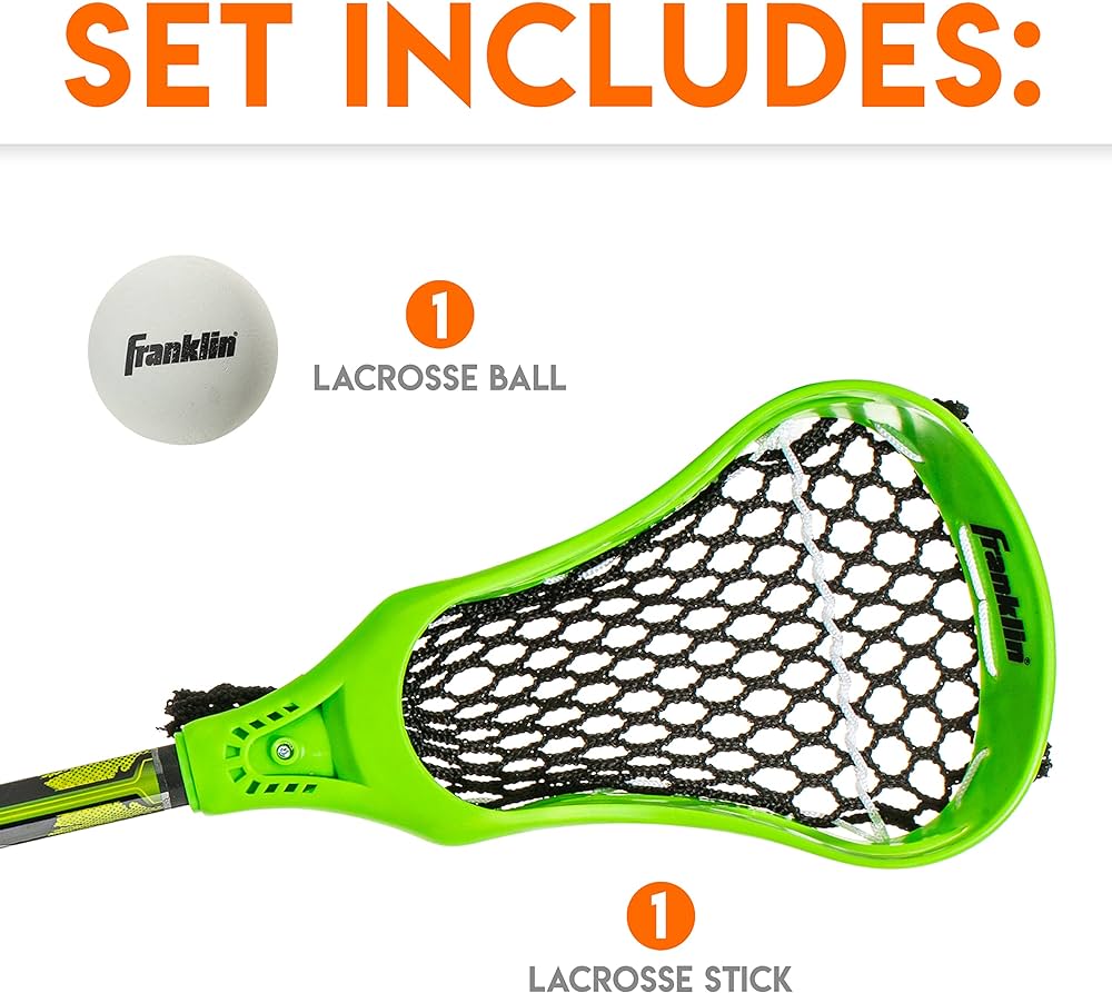 Franklin sports youth mini lacrosse stick ball set green sports outdoors