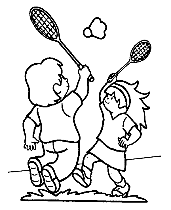 Badminton coloring pages printable for free download