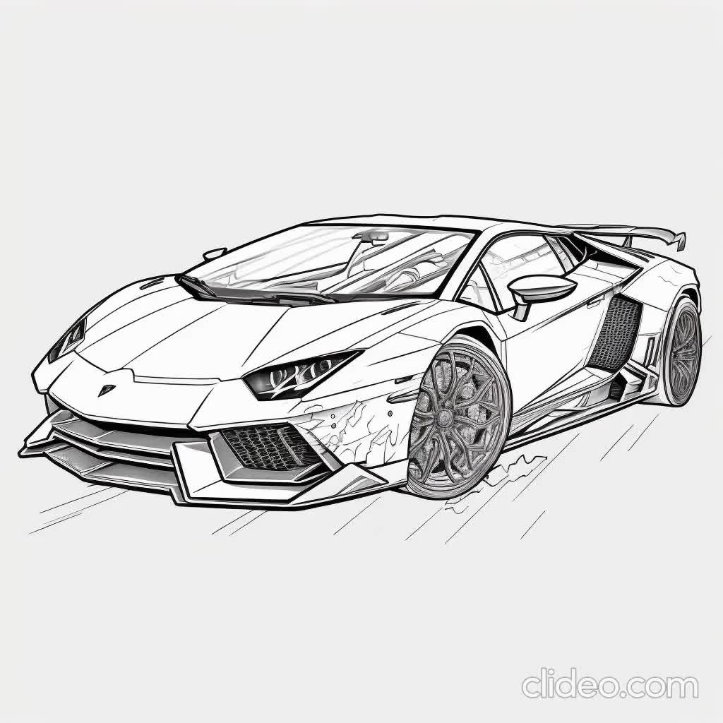 Rev up your creativity with exclusive lamborghini coloring pages for kids and adults download personalize your own masterpiece