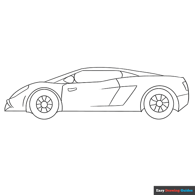 Lamborghini coloring page easy drawing guides